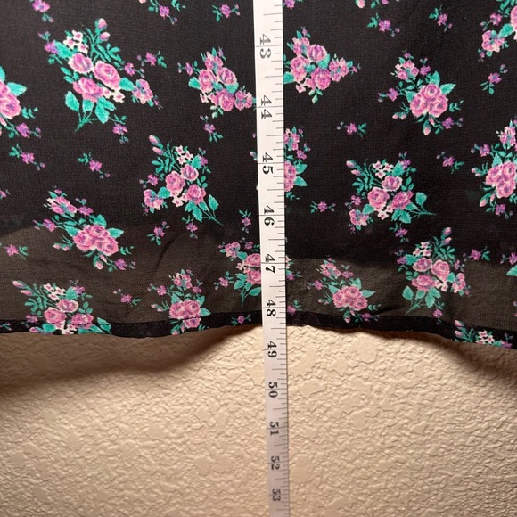 Forever 21 Size M Strapless Maxi Dress Black Floral Summer Bohemian Dark Romance - Picture 4 of 7